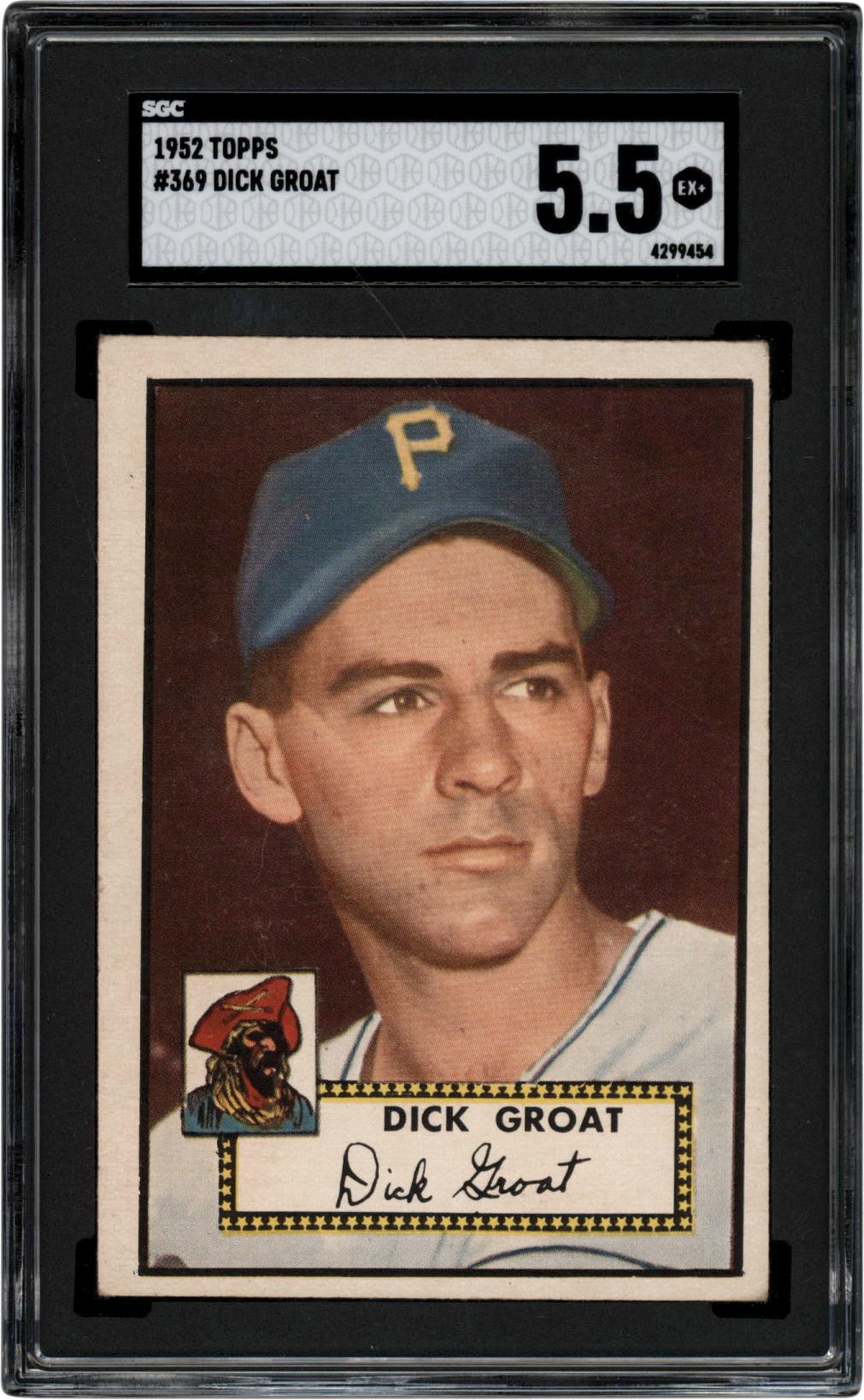 - 1952 Topps Baseball #369 Dick Groat Rookie SGC EX+ 5.5