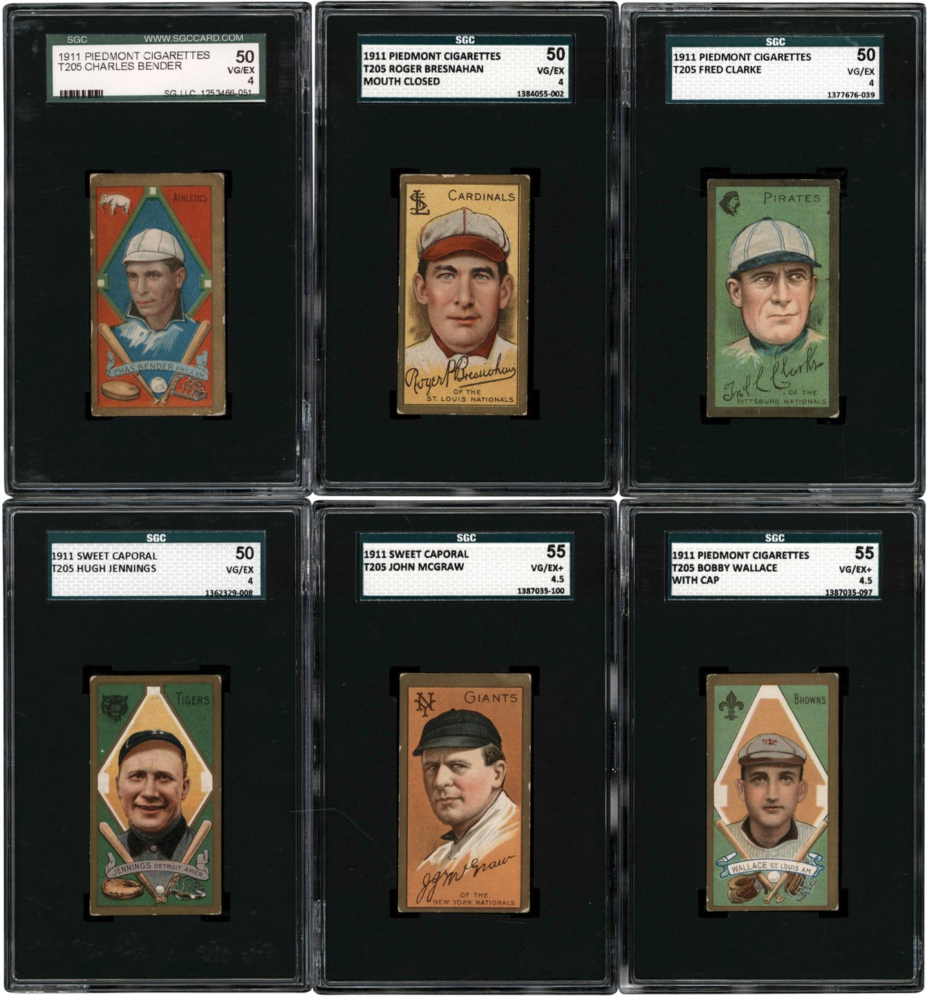- 1911 T205 Hall of Famer Collection (6) All SGC