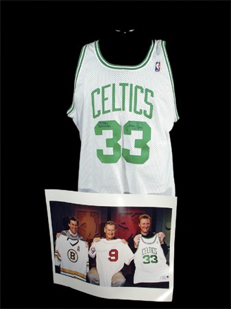 Ted Williams - Larry Bird Game Jersey used in the famed “Boys of Boston” Shoot