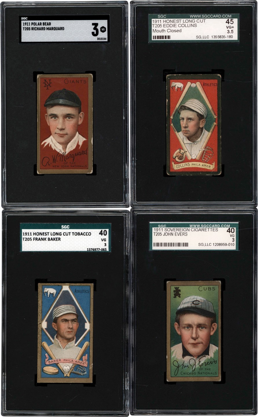 - 1911 T205 Hall of Famer Collection w/Johnny Evers (4) All SGC