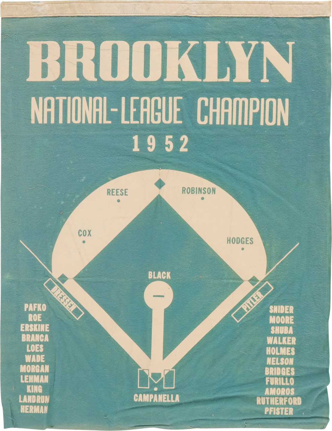 - 1952 Brooklyn Dodgers National League Champion Banner