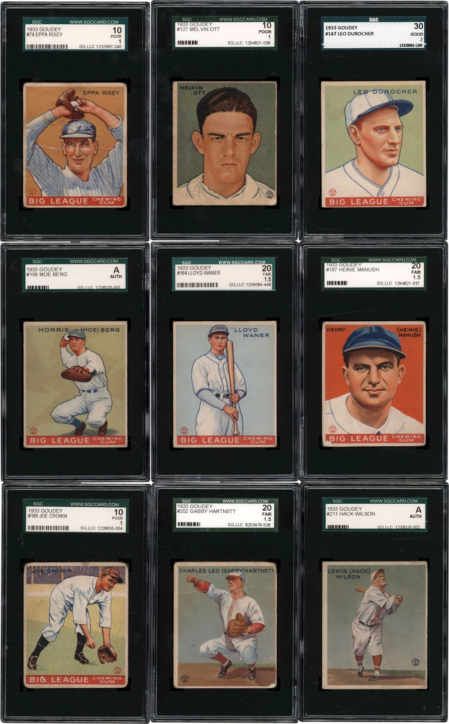 - 1933 Goudey Baseball SGC Collection w/Hall of Famers (46)