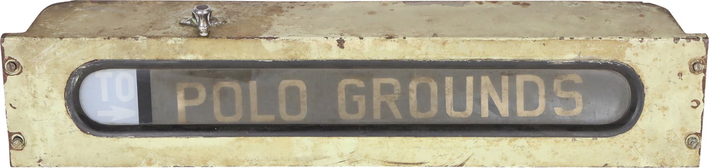 - Rare Polo Grounds Trolley/Bus Sign