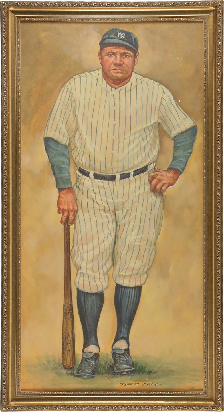 - Babe Ruth Original Painting by Robert Riger