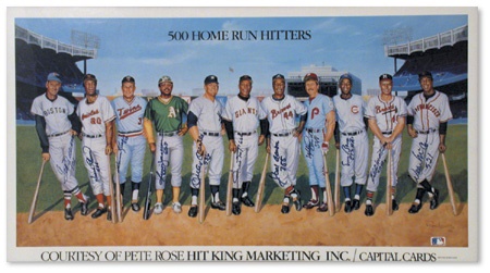 Baseball Autographs - 500 Home Run Club Signed Poster (24x38”)