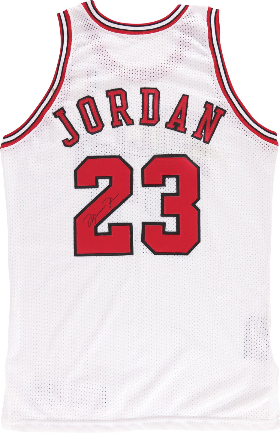 - 1995-96 Michael Jordan Chicago Bulls Signed Game Worn Jersey Sourced from Nick Anderson (JSA)