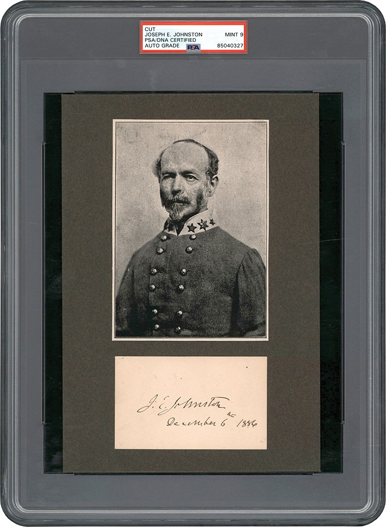 - 1886 Joseph E. Johnston Signature with Photograph (PSA MINT 9)