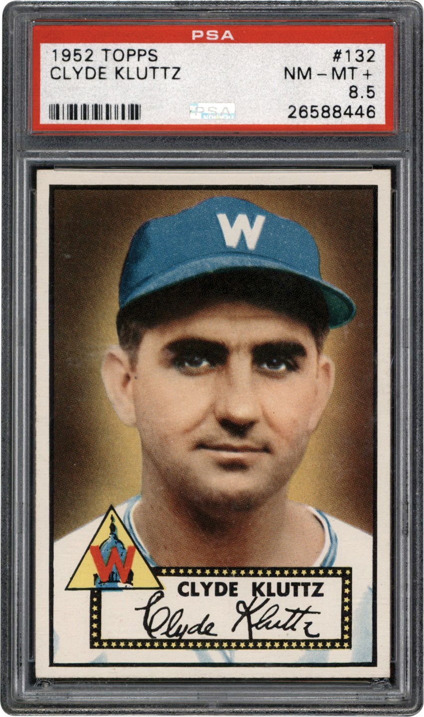 - 1952 Topps Baseball #132 Clyde Kluttz PSA NM-MT+ 8.5
