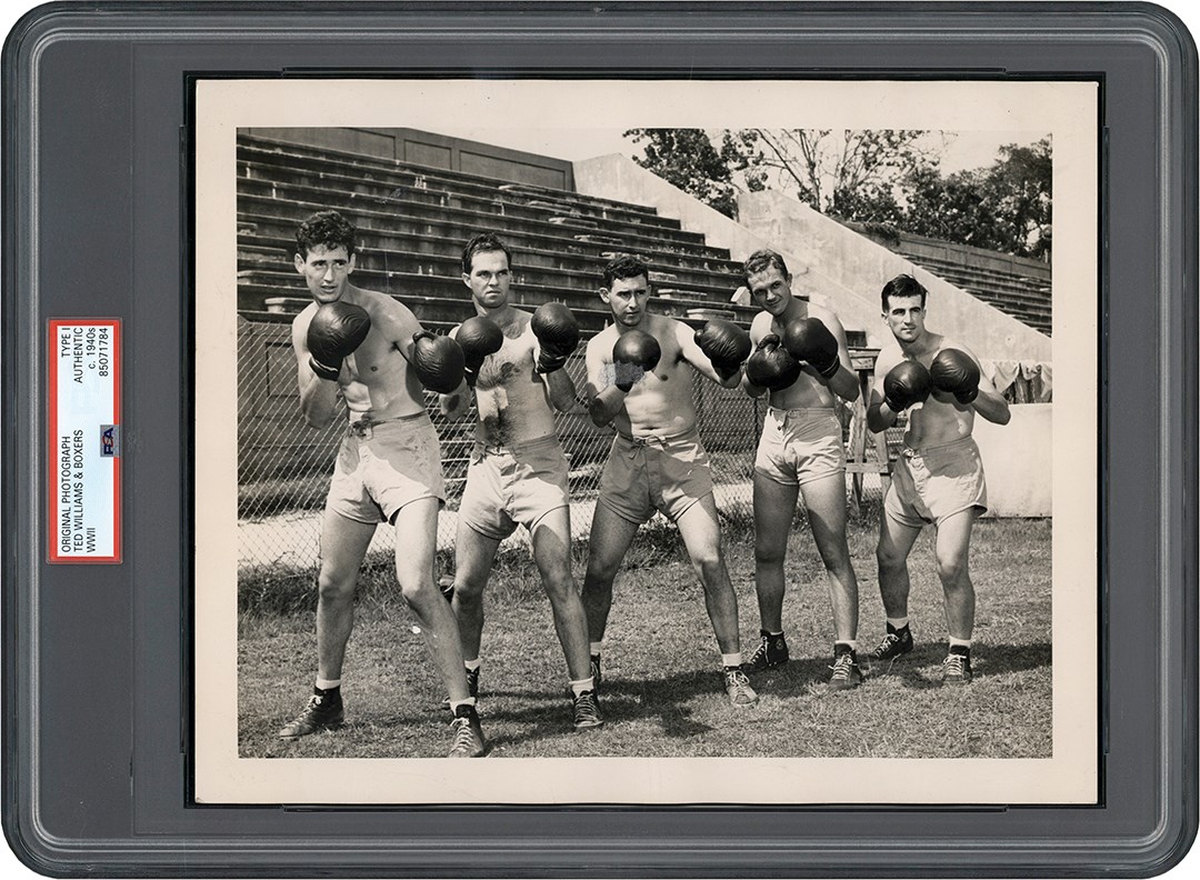 Vintage Sports Photographs - Circa 1940s Ted Williams Boxing Photograph (PSA Type I)
