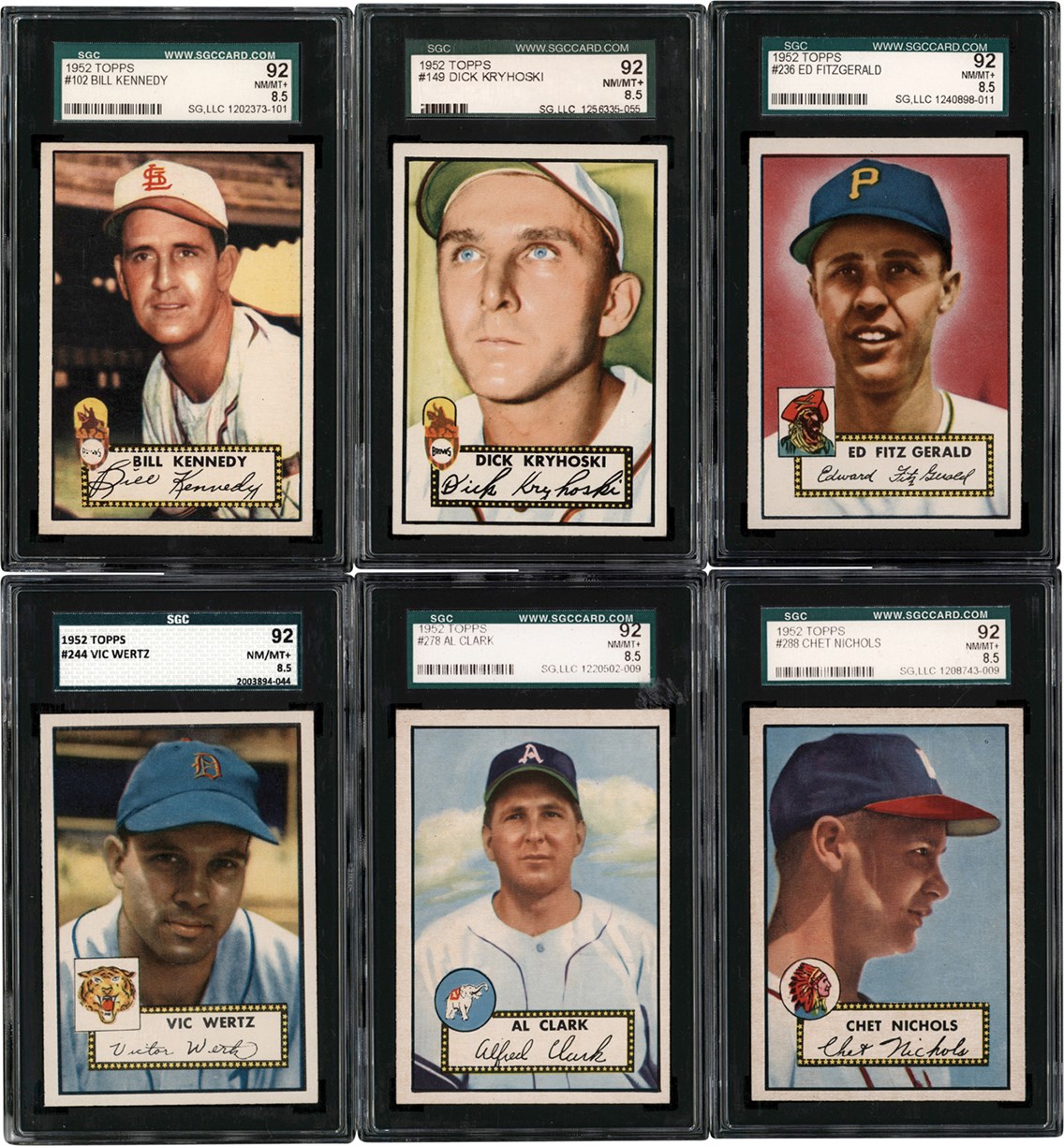 - 1952 Topps Baseball SGC NM-MT+ 8.5 Collection (6)