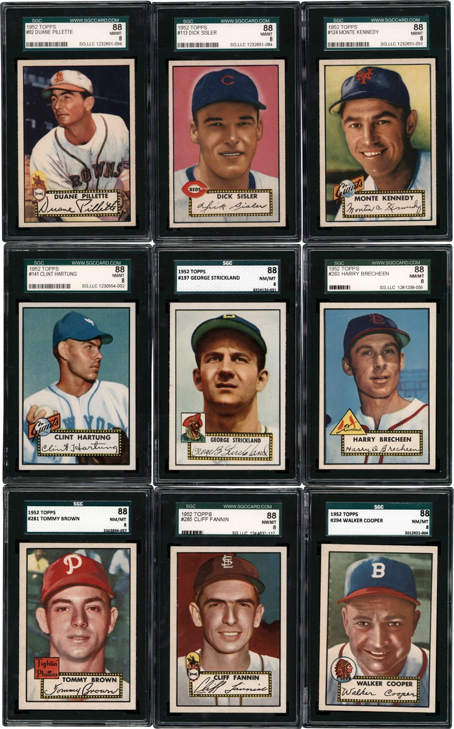 - 1952 Topps Baseball SGC NM-MT 8 Collection (27)