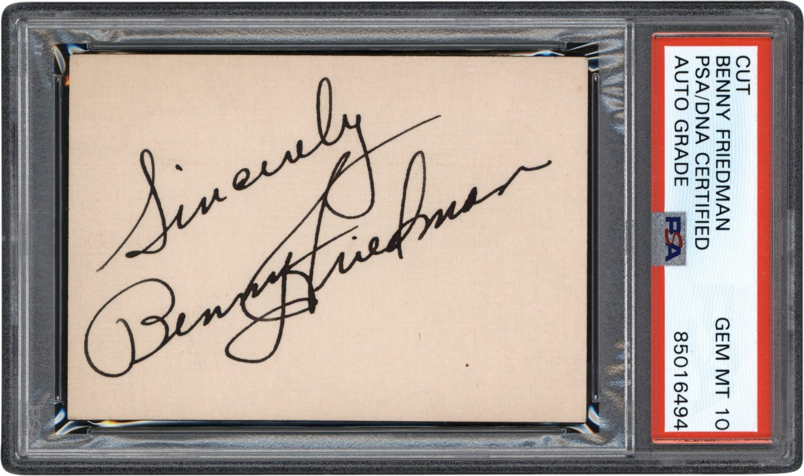 - Benny Friedman Vintage Signature (PSA GEM MINT 10)