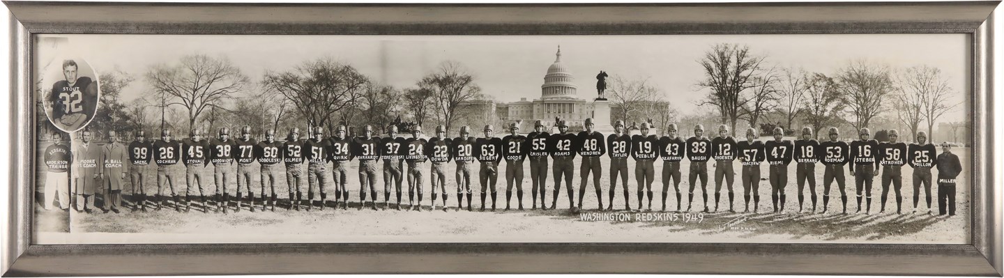 - 1949 Washington Redskins Panoramic Team Photograph w/Sammy Baugh