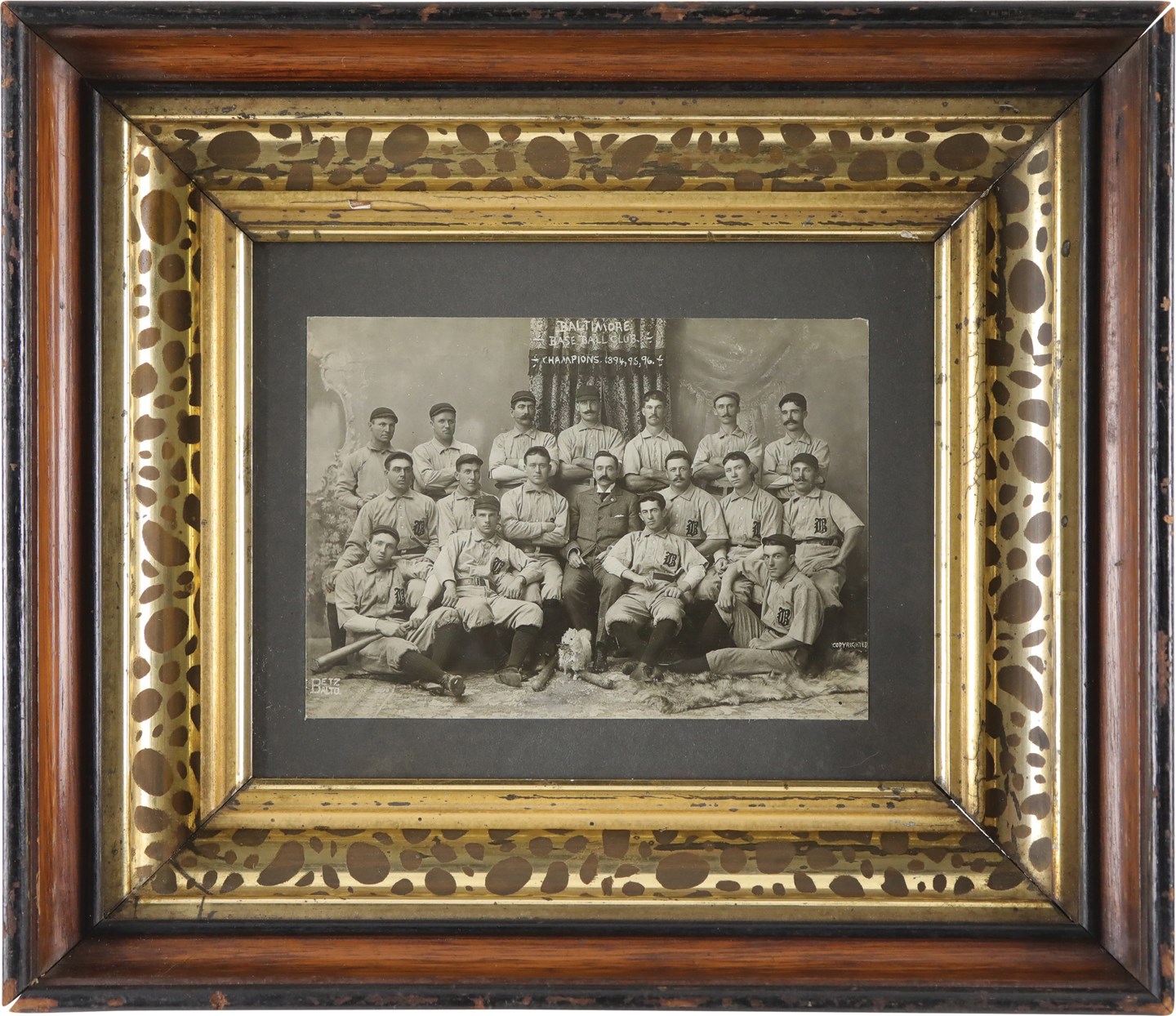 Vintage Sports Photographs - Circa 1897 Baltimore Base Ball Club Mounted Team Photograph by Betz Studios