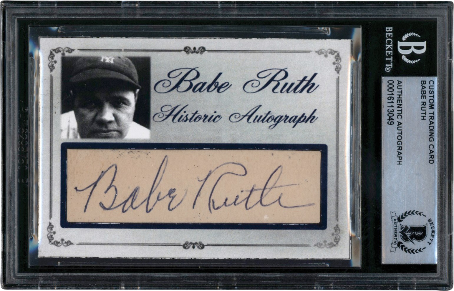 - Babe Ruth Signed Cut Autograph Custom Card (Beckett)