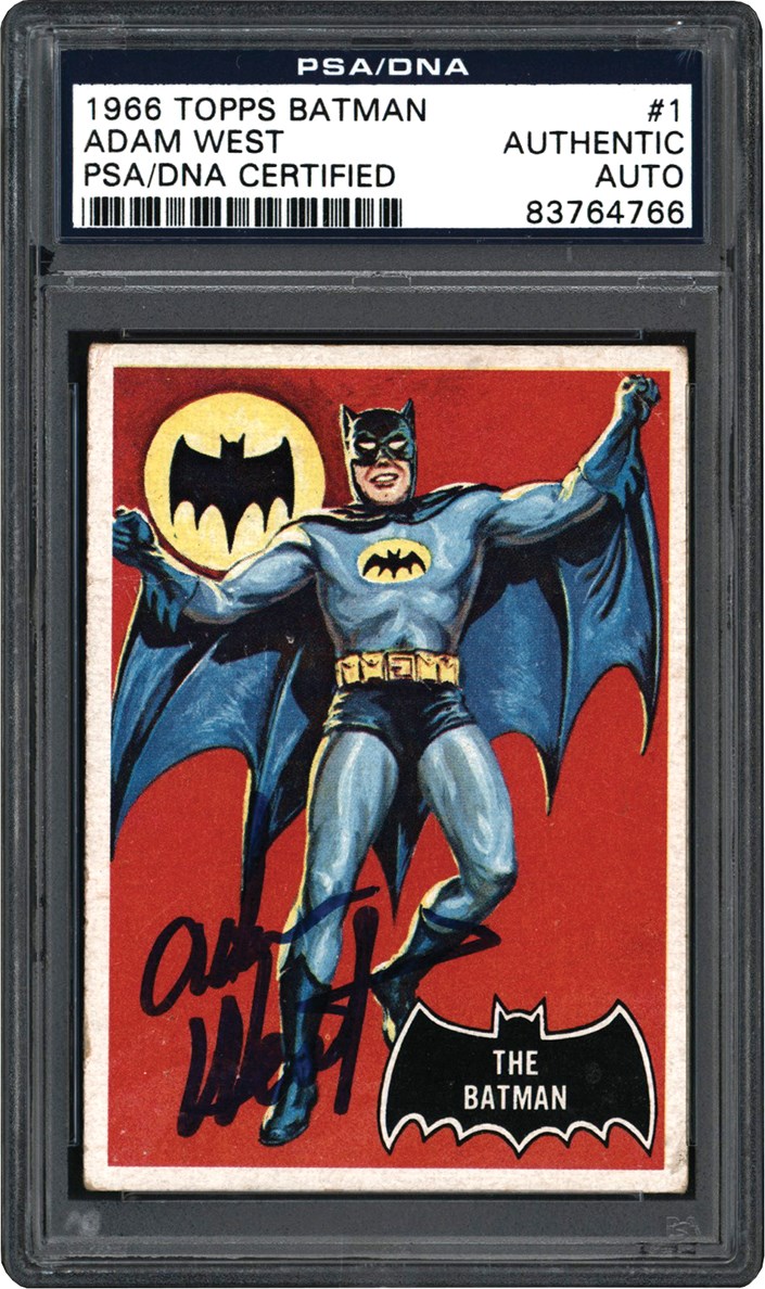 - 1966 Topps Batman #1 Signed by Adam West PSA Authentic