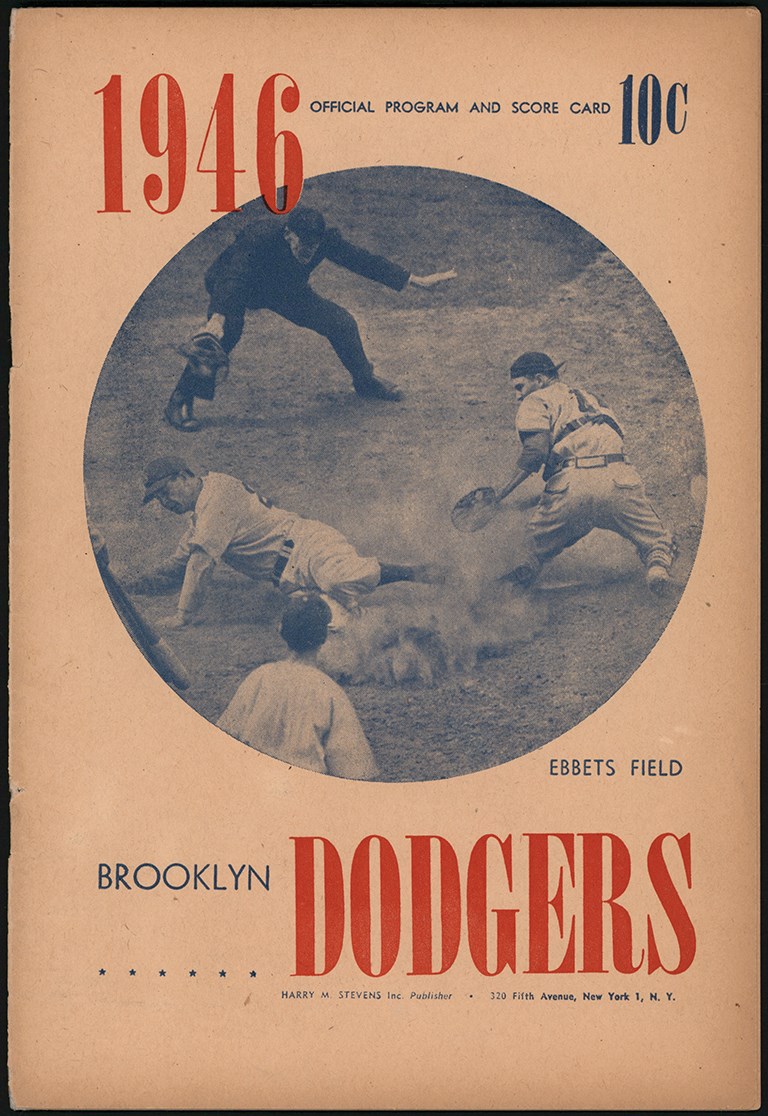 - 1947 Jackie Robinson Last Minor League Game Program - Dodgers Sign Robinson in the 6th Inning