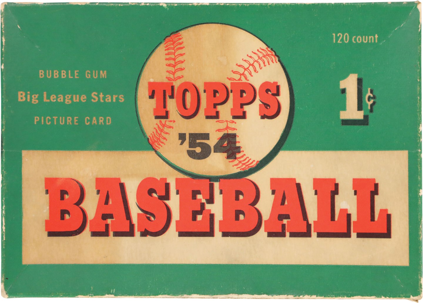 - 1954 Topps Baseball Dated 1-Cent Empty Display Box