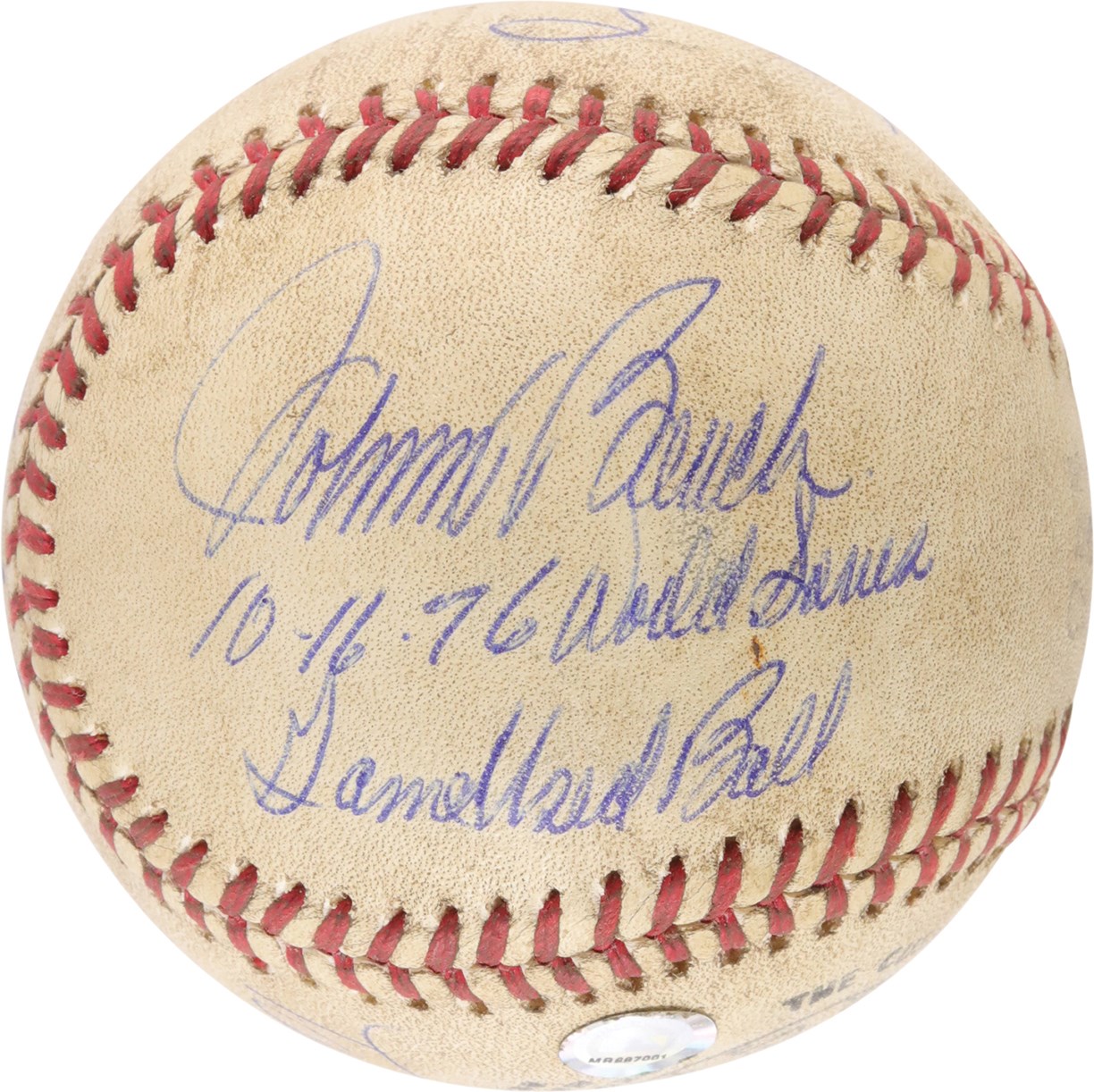 - 1976 World Series Game 1 Cincinnati Reds Multi-Signed Game Used Baseball w/Inscriptions (MEARS)