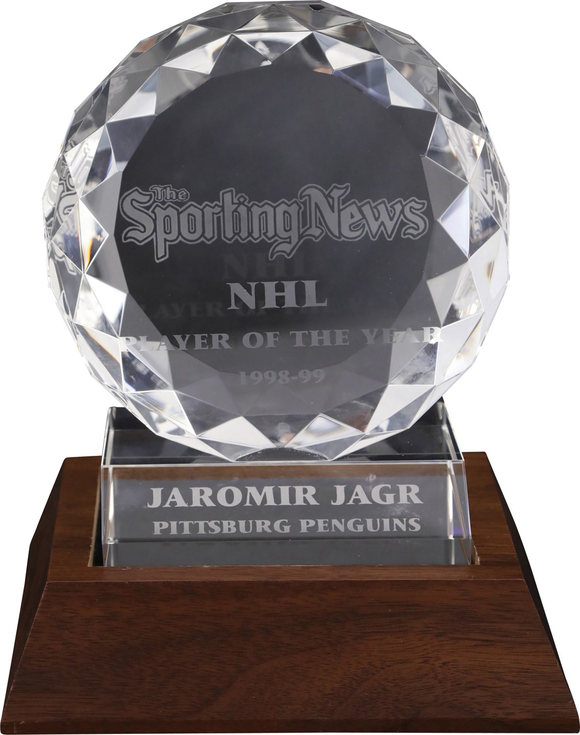 - 1998-99 Jaromir Jagr Sporting News NHL Player of the Year Award