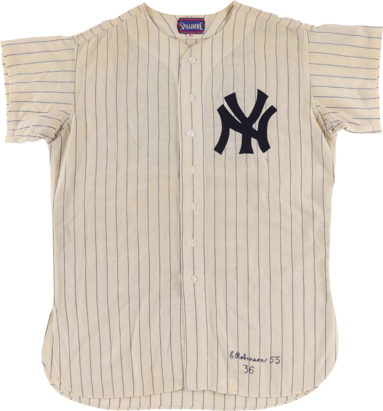 - 1955 Eddie Robinson New York Yankees Game Worn Jersey (Photo-Matched)