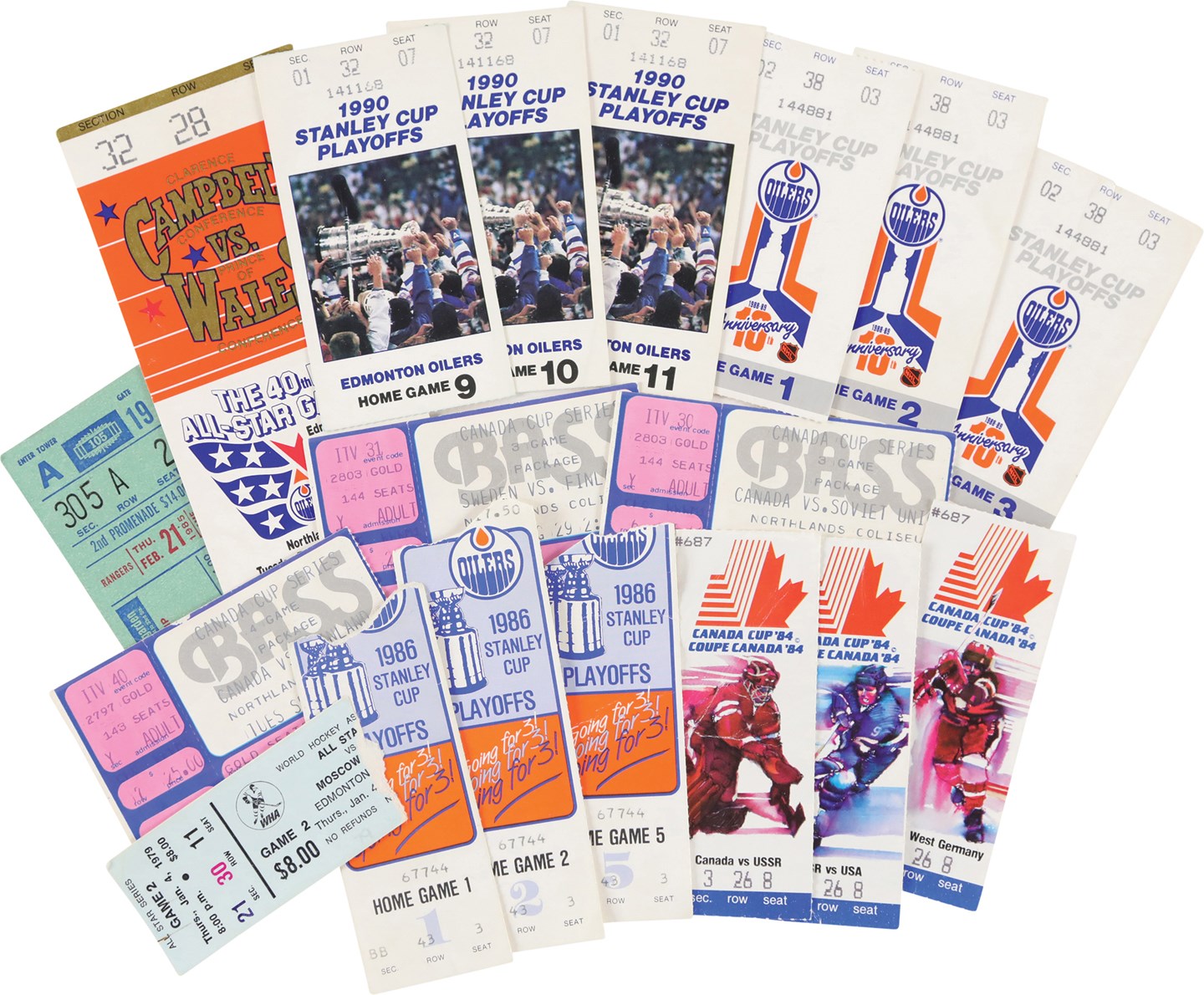 - Hockey Collection with 1980s Edmonton Oilers Finals Tickets, Canada Cups, All Star Game, Programs (50+)
