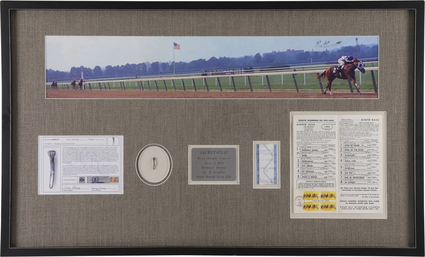 Horse Racing - 1973 Secretariat Nail from Belmont Stakes Triple Crown Victory (ex-Jim Gaffney Collection)
