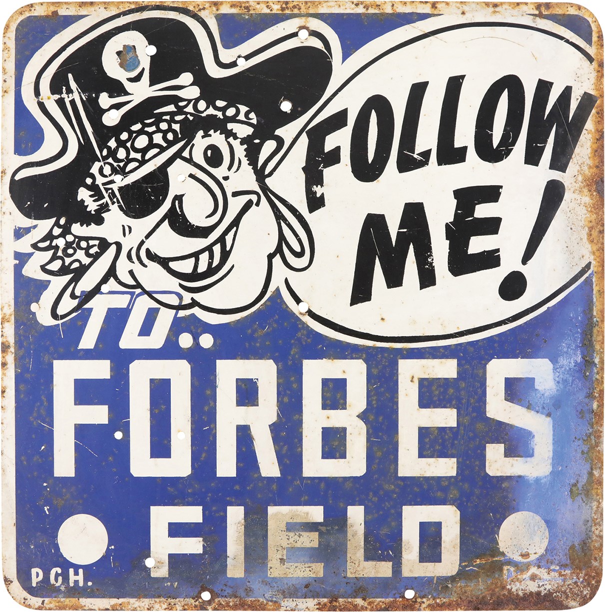 Clemente and Pittsburgh Pirates - Circa 1960s Forbes Field Street Sign