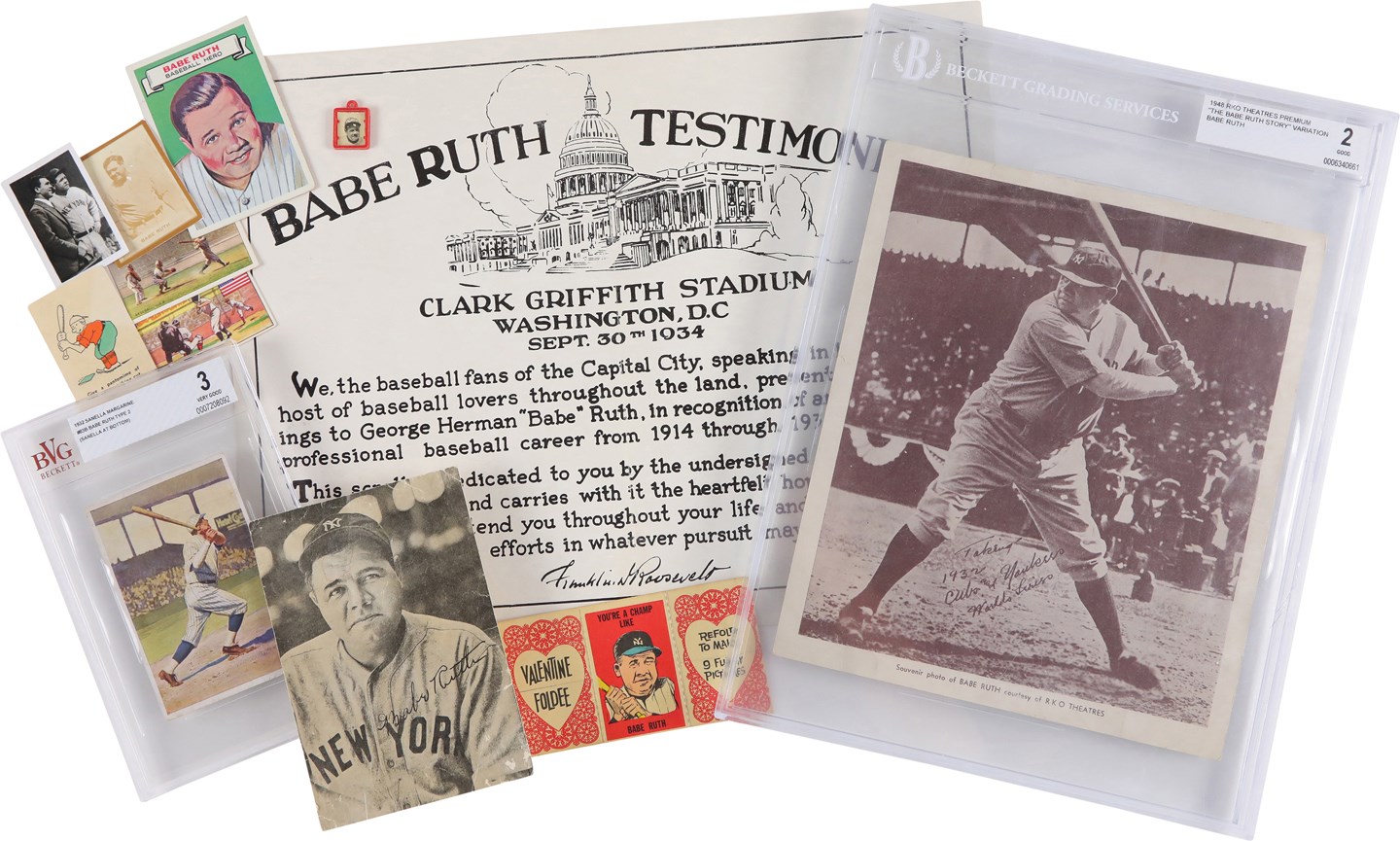 - Babe Ruth Card Collection w/1932 Sanella BGS 3 (16)