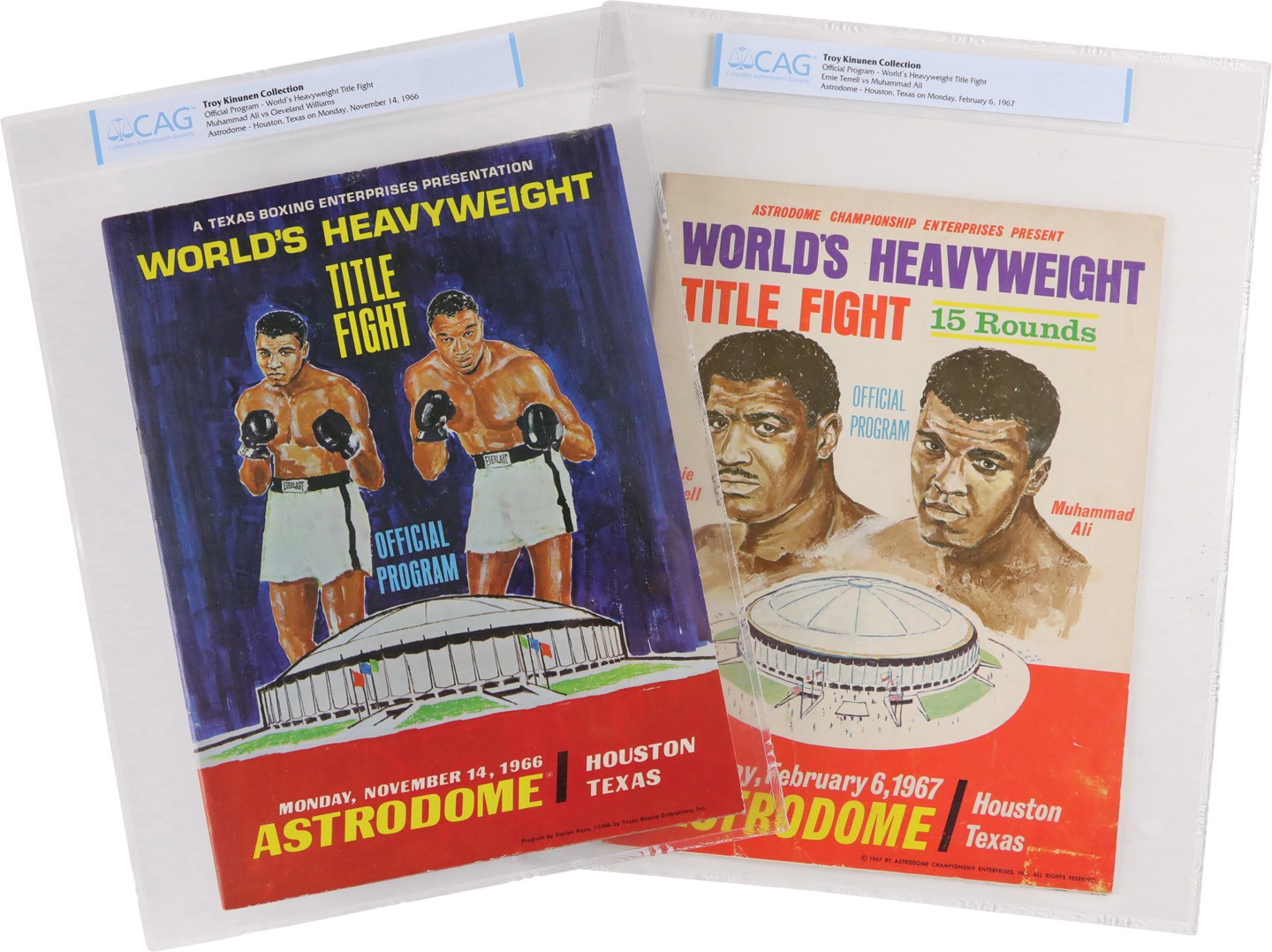 - 1966-67 Muhammad Ali Heavyweight Title Fight Program Pair