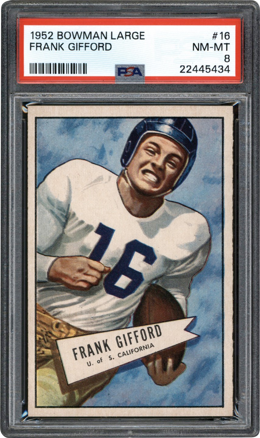 - 1952 Bowman Large Football #16 Frank Gifford Rookie PSA NM-MT 8