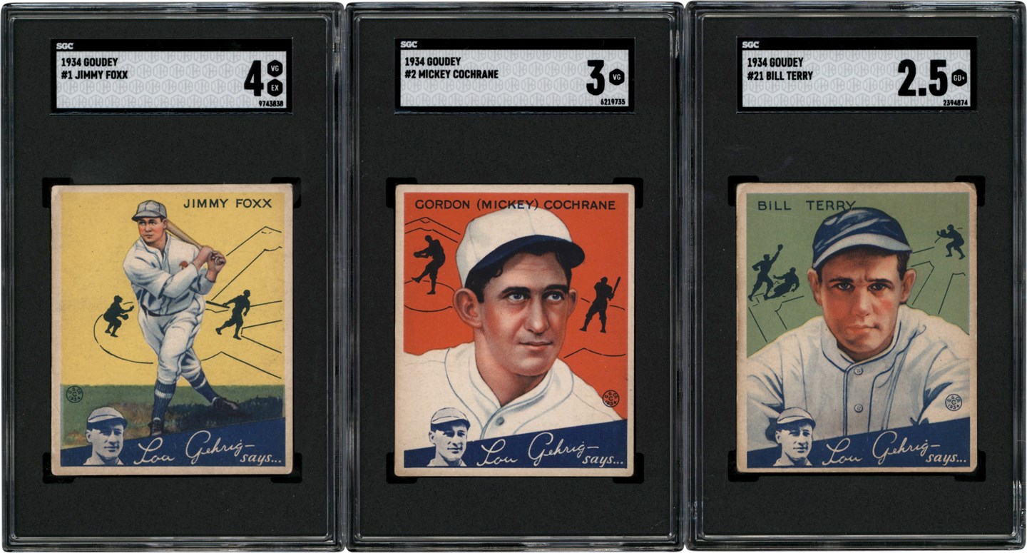 - 1934 Goudey Baseball Collection w/SGC Jimmie Foxx (5)