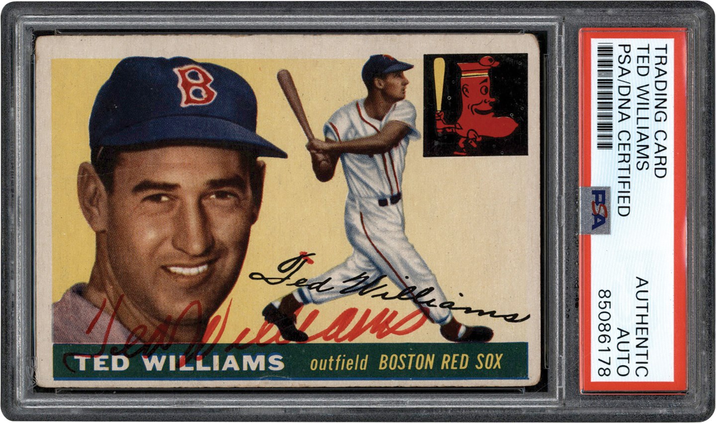 - Signed 1955 Topps Baseball #2 Ted Williams Card (PSA)