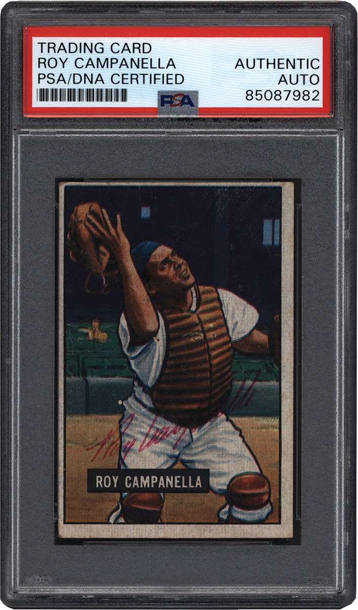 - 1951 Bowman Baseball #31 Roy Campanella Signed Card (PSA & JSA)