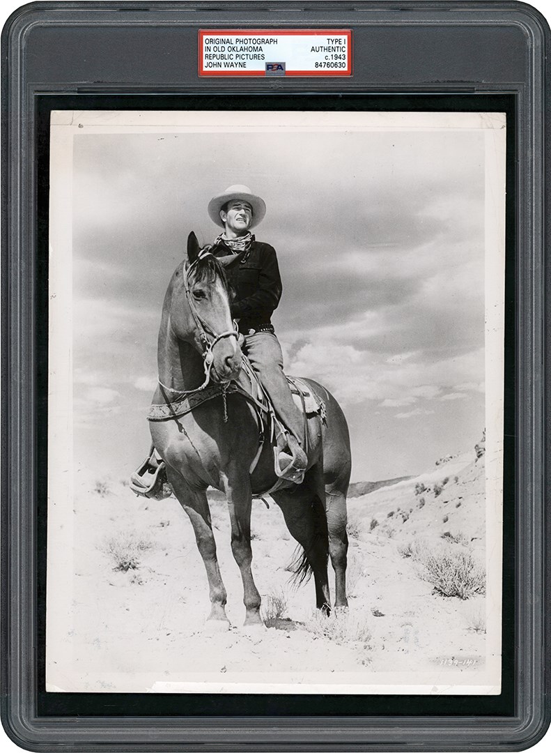 Vintage Sports Photographs - 1941 John Wayne "Old Oklahoma" Original Photograph (PSA Type I)
