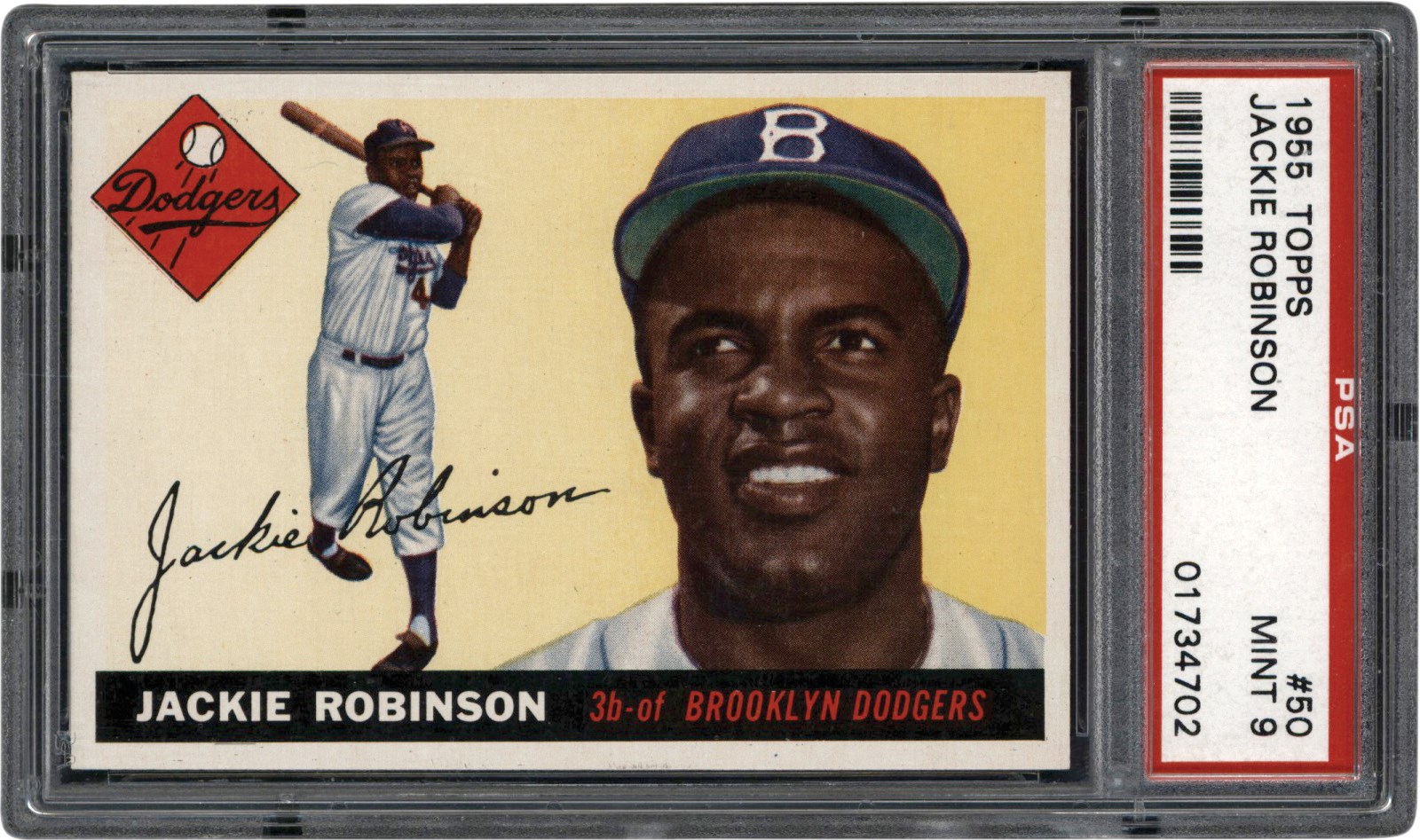 - 55 Topps Baseball #50 Jackie Robinson PSA MINT 9