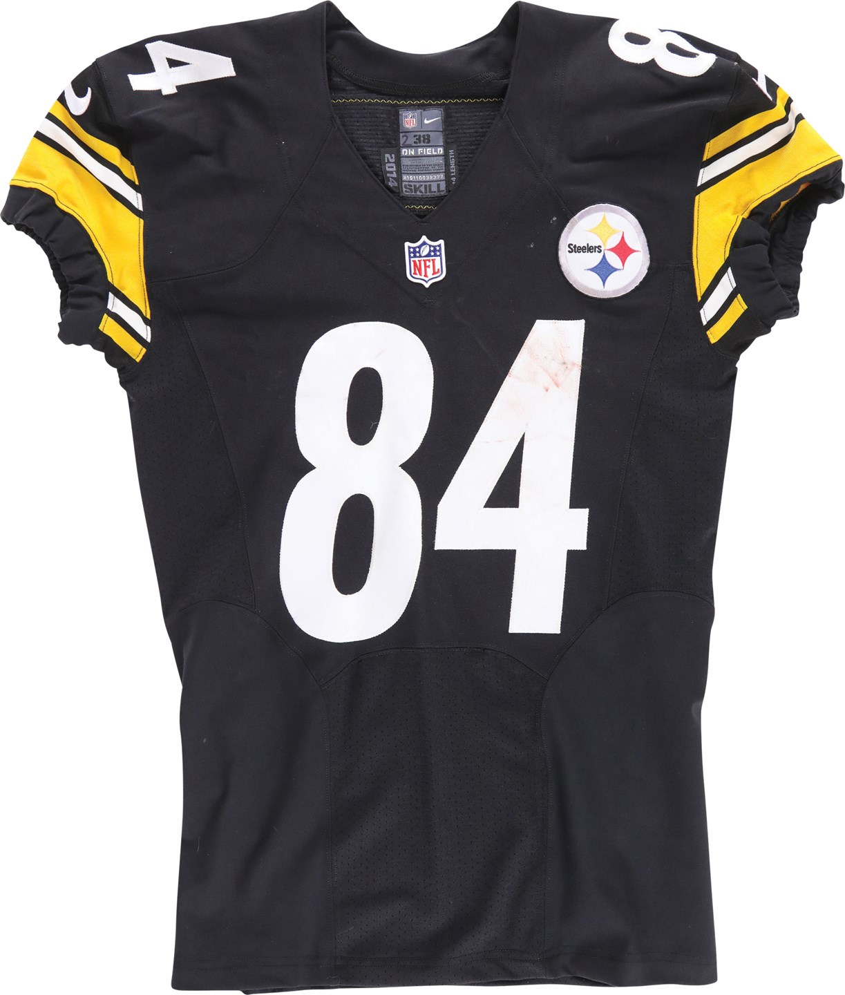 - 2014 Antonio Brown Pittsburgh Steelers Game Worn Jersey - Season High 144 Yards and 1 TD (Photo-Matched)