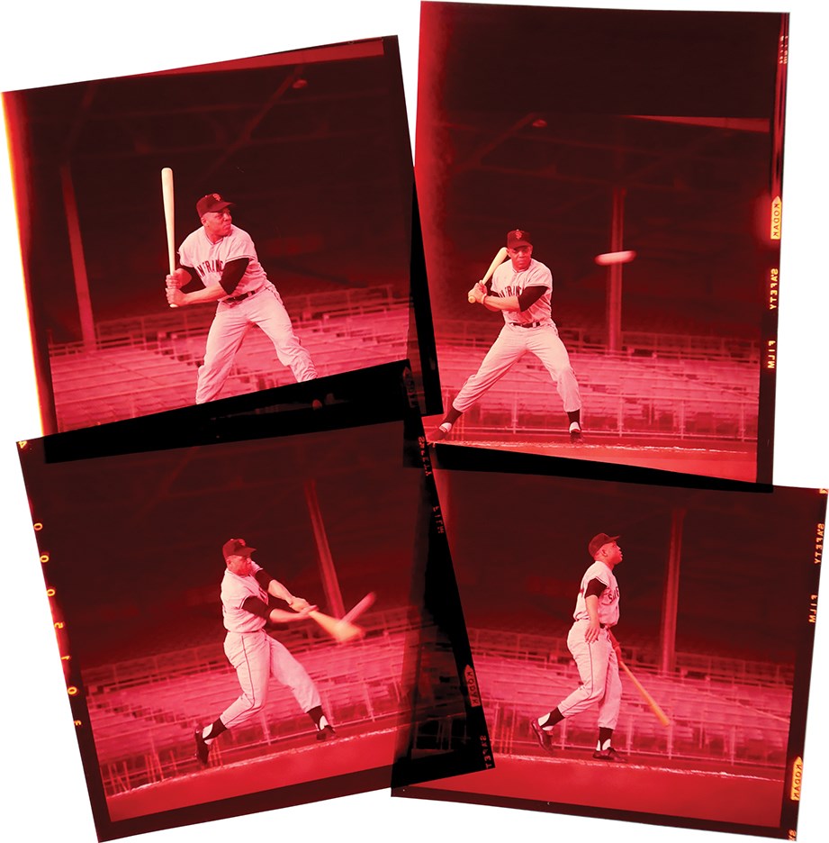 Vintage Sports Photographs - 1959 Willie Mays "Home Run Derby" Original Color Transparencies (4)