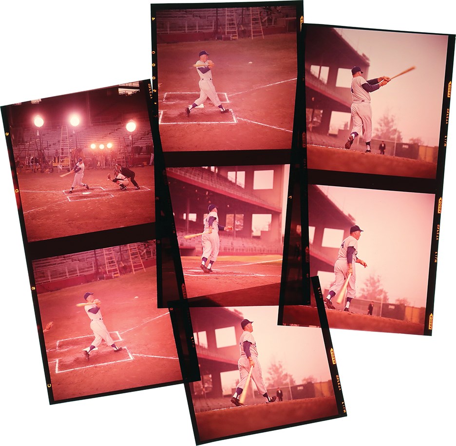 Vintage Sports Photographs - 1959 Duke Snider "Home Run Derby" Original Color Transparencies (7)