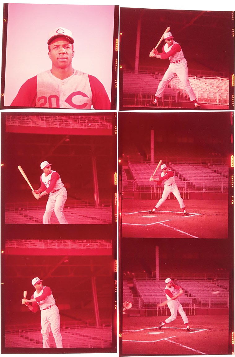 Vintage Sports Photographs - 1959 Frank Robinson "Home Run Derby" Original Color Transparencies (6)