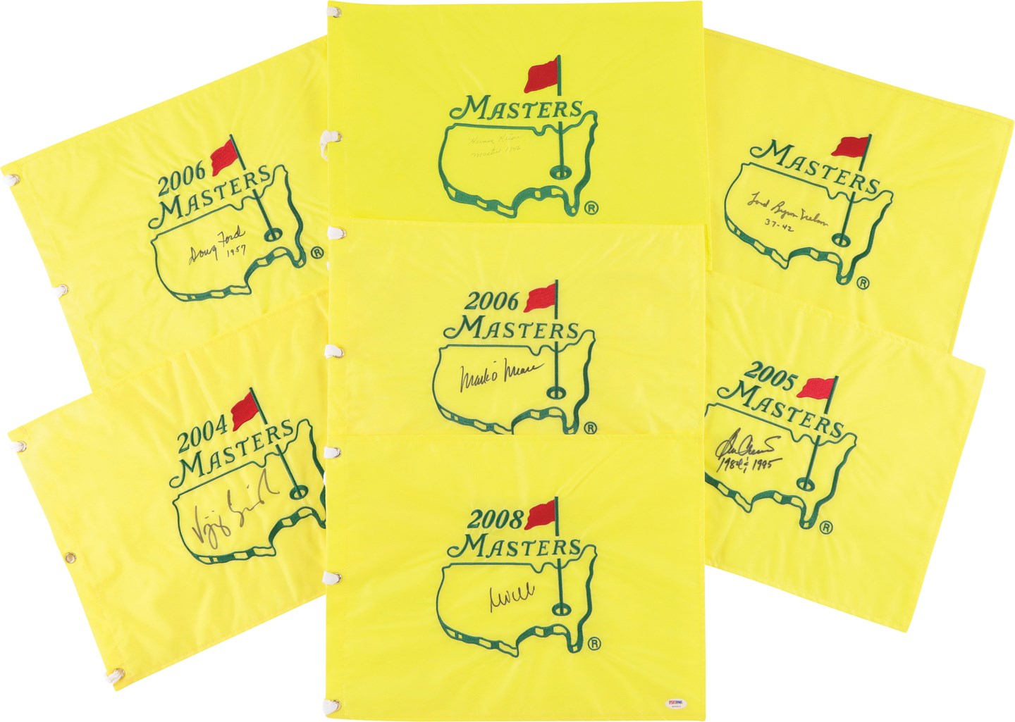 - Signed Masters Flags w/Byron Nelson (7)