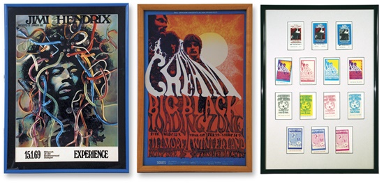Jimi Hendrix - Jimi Hendrix and Friends Psychedelic Framed Posters (4)