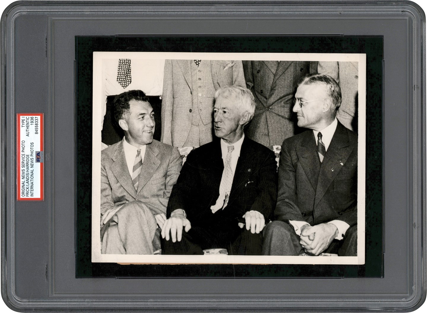 - 1936 MLB "Brain Trust" w/Frick, Landis, & Harridge Original Photograph (PSA Type I)