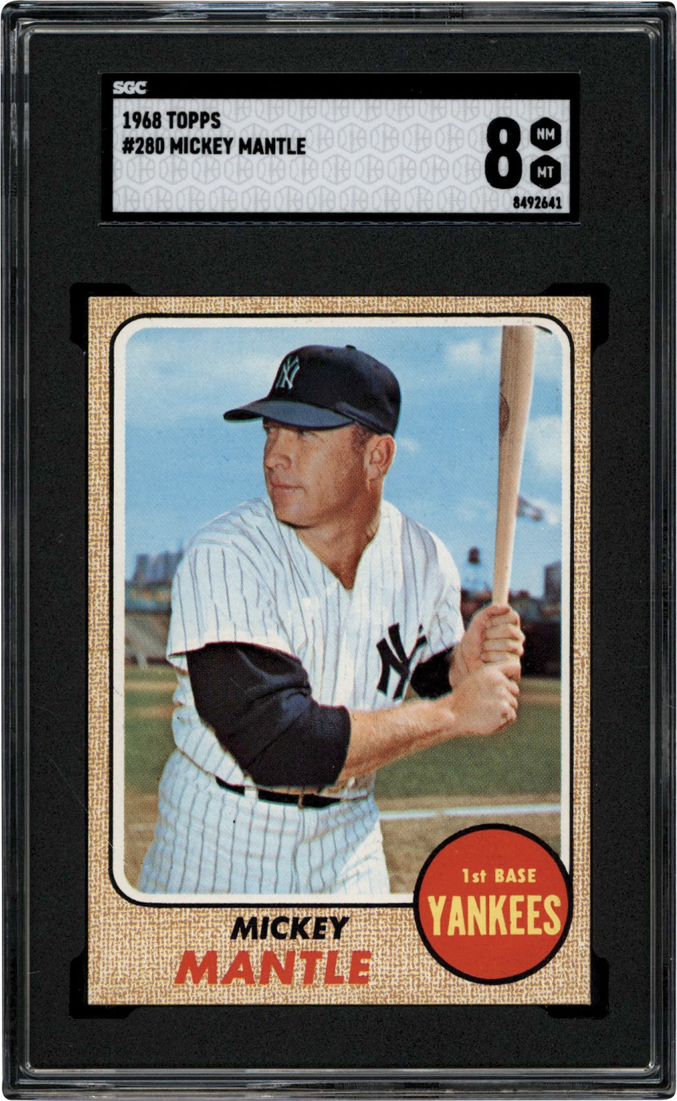 - 1968 Topps #280 Mickey Mantle SGC NM-MT 8