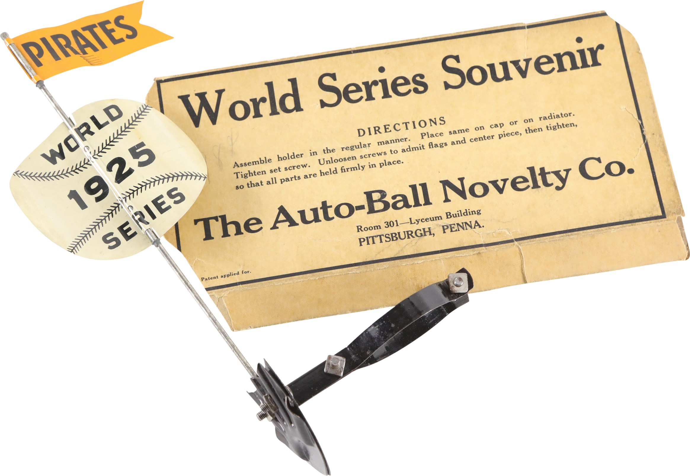 - 1925 Pittsburgh Pirates World Series Automobile Radiator Cap Ornament w/Box