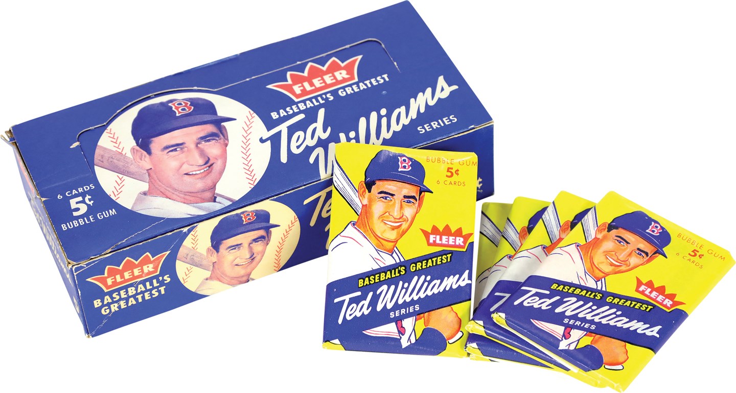 - 1959 Fleer Ted Williams Display Wax Box w/5 Wax Packs