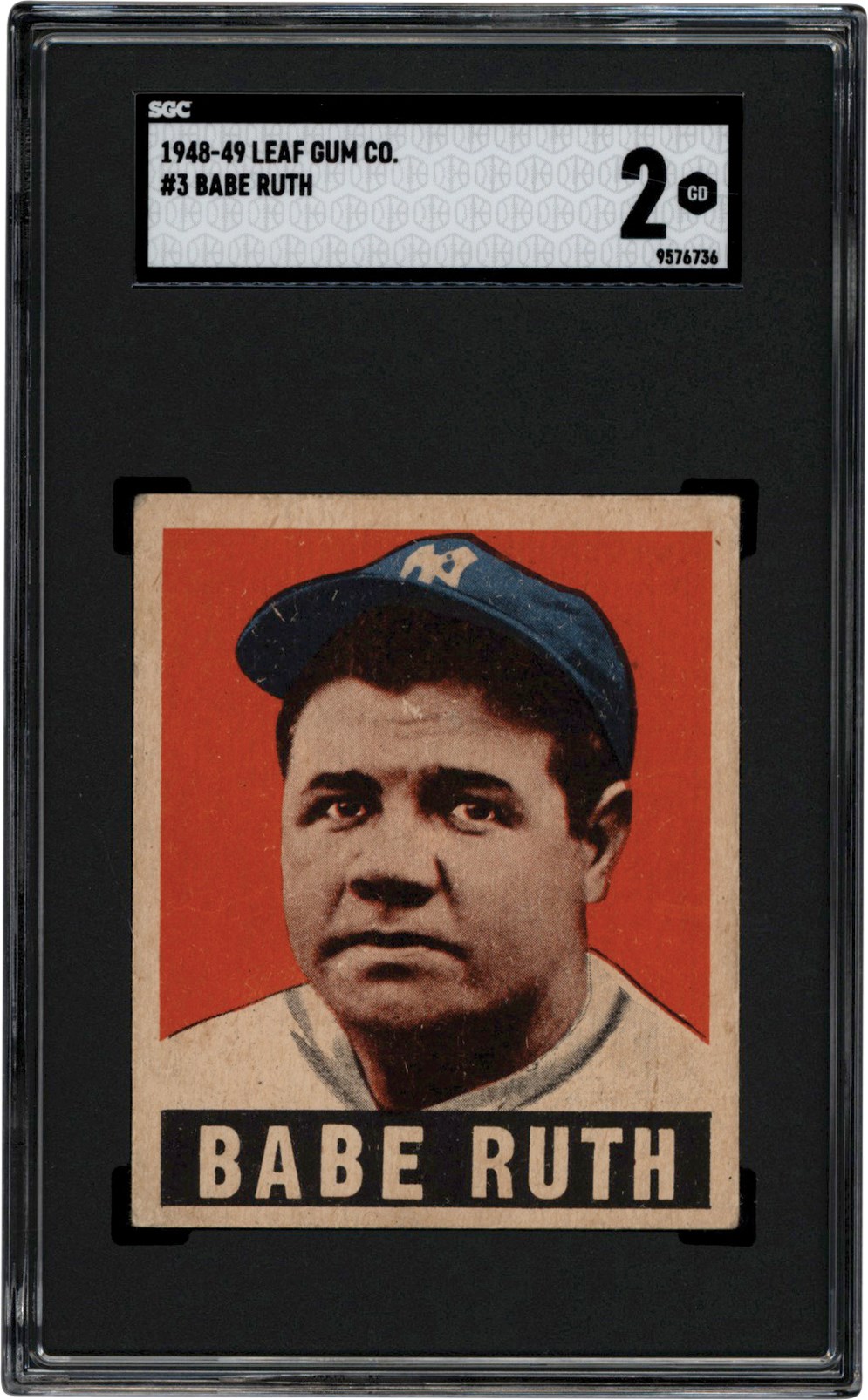 - 1948 Leaf Baseball #3 Babe Ruth SGC GD 2