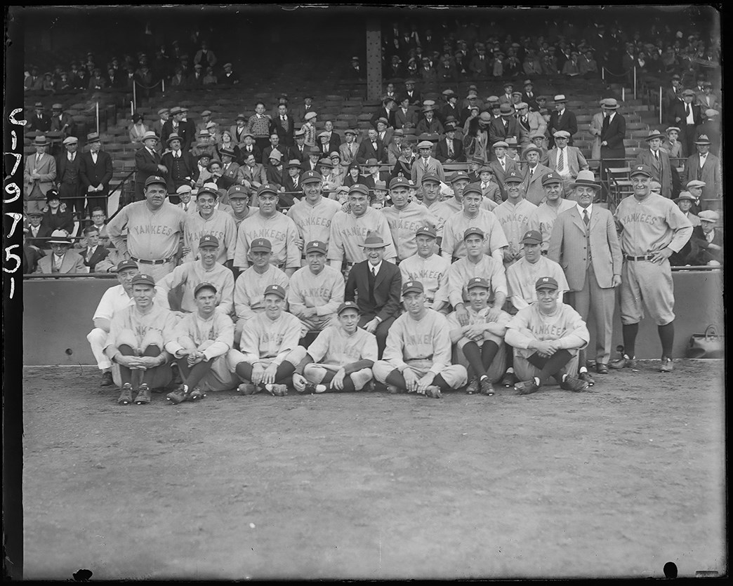 Vintage Sports Photographs - 1928 World Champion New York Yankees Glass Plate Negative