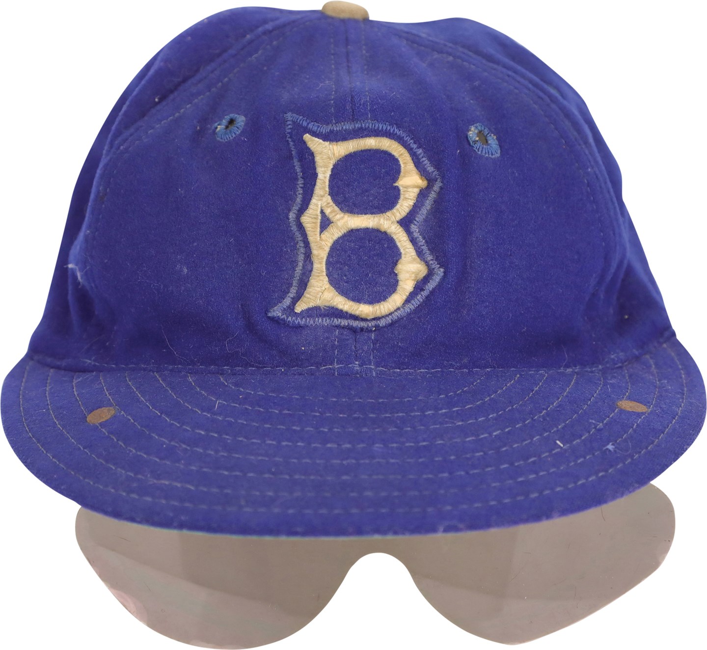 - Circa 1950 Brooklyn Dodgers Signed Game Worn Cap with Glasses Attributed to Pee Wee Reese