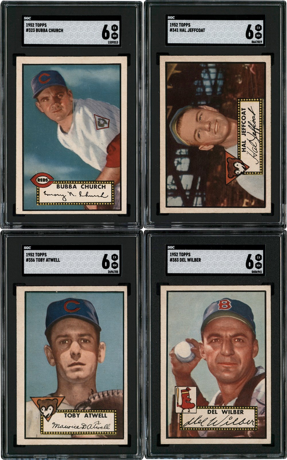 - 1952 Topps Baseball High # SGC EX-MT 6 Collection (4)